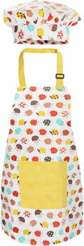 Jennice House Kids Apron and Chef Hat Set, Cute Children Baking Aprons for Cooking Baby Baking Aprons