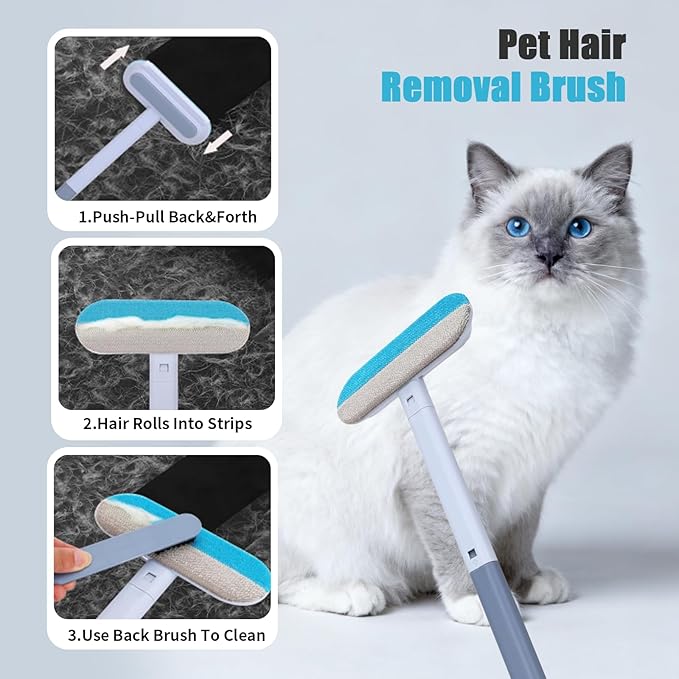 Betanull Pet Hair Removal Glove for Dogs & Cats, Newly Upgraded Reusable Electrostatic Pet Hair Remover, Gentle Effective Portable Magic Brush Pet Hair Tool for Clothes, Furniture, Carpet, Car Seats