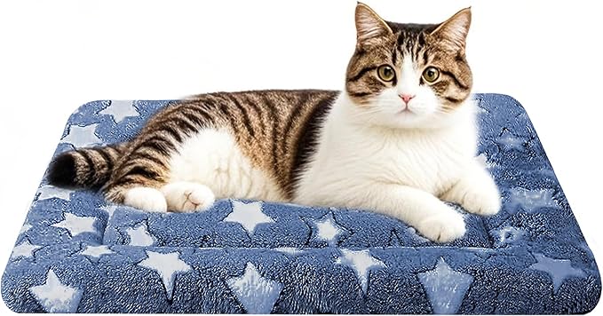 Fogkiss Dog Bed Mat, Reversible Crate Pad & Cute Dog Bed - Machine Washable Kennel Mat with Ultra Soft for Small Dogs & Cats