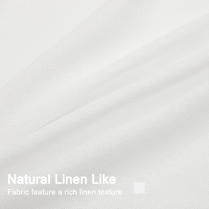 HIG White Linen-Like Pinch Pleated Shower Curtain, 72 Inch Wide, Fabric Bathroom Curtain with Memory Shape, Modern Neutral Solid Color, Machine Washable Privacy Cloth Curtain for All Season Use