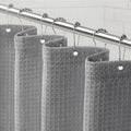 Awellife Waffle Hotel Textured Grey Shower Curtains for Bathroom 230 GSM Heavy Duty Fabric Liner, 72" W X 72" L Inch