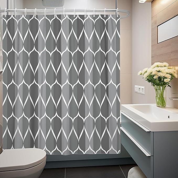 MCCKTIU Gray Shower Curtain RV Shower Curtain Grey Modern Bathroom Shower Curtains Waterproof Fabric Machine Washable Shower Curtains 47 x 64 Inches