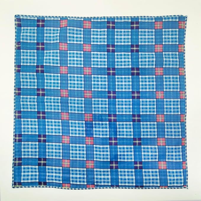 Pemilosci Double Layers Two Tones Dog Cotton Square Bandana Bibs Scarf Kerchief for Small Medium Dogs Boy or Girl - DCB23 B&W