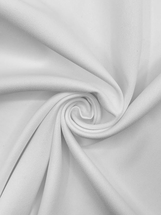 EOVEA - Polyester Poplin Fabric by The Yard – 100% Polyester, 60” Wide Durable Versatile Material for Apparel, Home Décor, Crafts, Tablecloths, Curtains, Drapes, Sewing & DIY Projects (White,10 Yard)