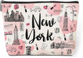 New York Lovers Gift Makeup Bag Cosmetic Bag, New York Travel Gifts Girls Trip Gifts Favors, New York Souvenir Merch Friendship Gifts for Women NY Lovers Traveller Sister Niece Birthday Christmas