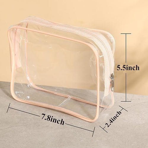 20 Packs Clear Cosmetics Bags for Women Men Waterproof Toiletry Bags PVC Makeup Bags Organizer Case with Zipper for Travel Bathroom (20PCS -8Colors)