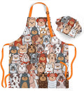 SANDJEST Kids Apron with Chefs Hat Set, Kitchen Apron Gifts