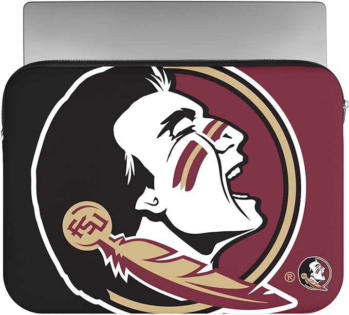 FOCO NCAA Official 15" Inch Colorblock Primary Logo Zipper Laptop Computer Sleeve Case Bag (Florida State Seminoles)