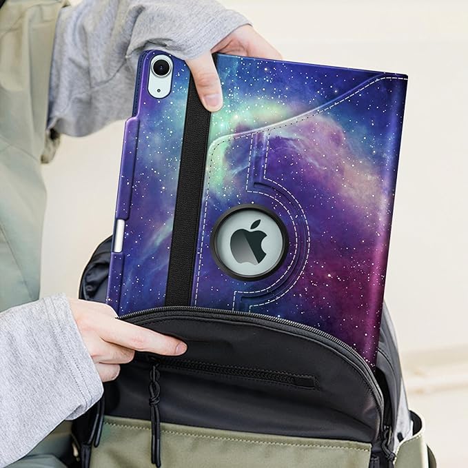 Fintie Rotating Case for iPad Air 13-inch (M3) 2025, (M2) 2024-360 Degree Swiveling Protective Stand Cover with Pencil Holder, Auto Wake/Sleep, Galaxy