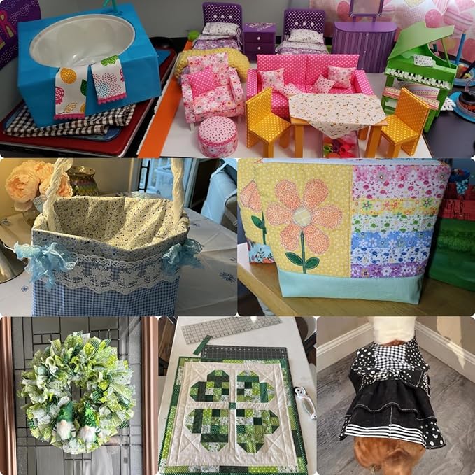 20Pcs 9.8" x 9.8"(25 * 25CM) Cotton Fabric DIY Making Supplies Quilting Patchwork Fabric Fat Quarter Bundles DIY for Quilting Cotton Patchwork Cushions (20pcs Green, 9.8" x 9.8")