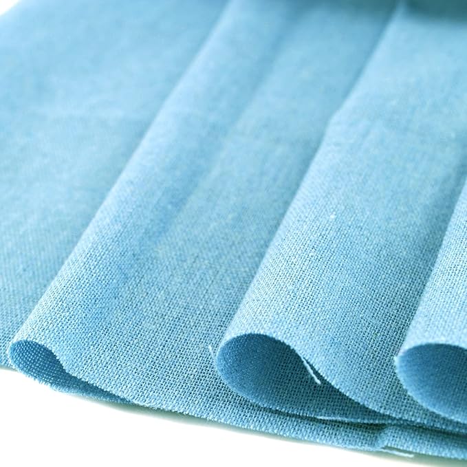 Rose Flavor Pre-Cut Quilting Linen Fabric,Craft Cloth,DIY for Sewing Crafting 60" by 1 Yard(Light Blue)