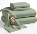 Lane Linen Queen Bed Sheet Set – 450 Thread Count Cooling Sheets Queen Size, 100% Cotton, Soft Comfort for Restful Sleep, Easy Machine Washable, Sateen Finish, Snug Fit 15" Deep Pocket – Iceberg Green