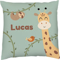 Prints Next Day – Kids Custom Safari Throw Pillow - 18" x 18" - Double-Sided Printing - Includes Insert - Kids Personalized Bedroom Accent Pillow with Name - Nursery Decor - Printed in USA