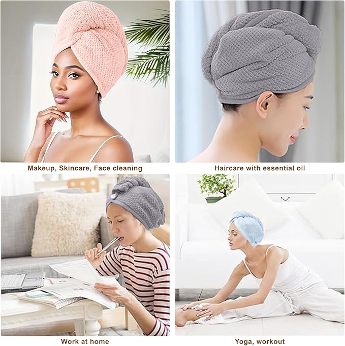 Kldnkig Microfiber Hair Towel for Women: Ideal Christmas Stocking Stuffer for Women, Teen Girls, and Children 3 Pack Drying Wrap Towels Designed for Curly Hair, Anti-Frizz Hair Care Accessory