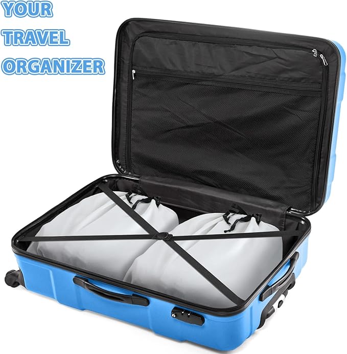 Woanger 10 Pcs Dust Cover Bags Large Cotton Breathable Bags Dustproof Drawstring Storage Bag for Shoes Purses Handbags Travel Packing Luggage Organizer Home Storage, 2 Sizes