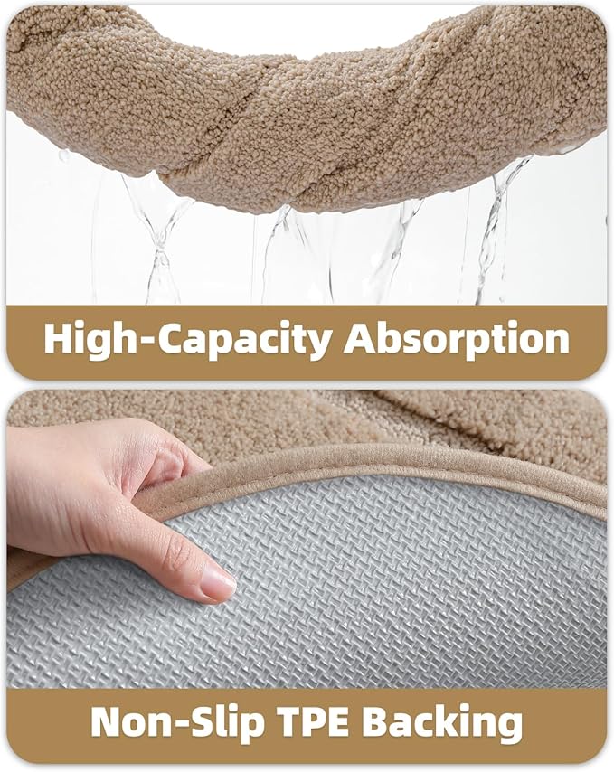 Color&Geometry Beige 24"x36" Small Bathroom Rugs, Non Slip, Absorbent, Soft, Washable Bath Rug, Thick Bath Mat, Bath Mats for Bathroom Floor, Shower, Sink, Vanity