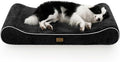 COZY KISS Orthopedic Dog Bed for Extra Large Dogs up to 140 lbs - Removable Washable Cover with Waterproof Lining, Cotton-Polyester Blend Boat-Shaped Lounger Mattress, XL(51x36x8in), Black