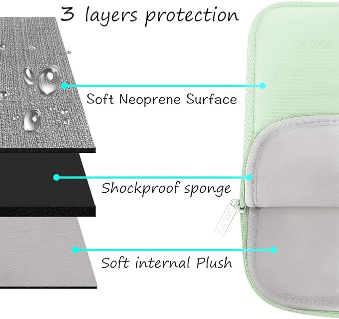 MOSISO Laptop Case 16 inch, 15-15.6 inch Laptop Sleeve Bag Compatible with MacBook Pro 16 inch, HP, Acer, Dell, Lenovo, ASUS Notebook, Neoprene Computer Sleeve Bag with Small Case, Honeydew Green