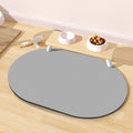 METEOROCK Dog Food Mat 20''x12'', Small Pet Feeding Mat, Non-Slip Rubber Pet Food Mat, Absorbent Cat Dog Water Bowl Mat for Messy Drinkers, Dogs Bowl Placemat for Food and Water, Light Gray