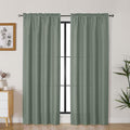 Lecloud Bessie Sage Green Curtains 78 Inches Long 2 Pcs, Airy Home Decor Living Room Curtains for Bedroom Decor, Light Filtering Rod Pockets Farmhouse Drapes for Dining Room, Each 40" W x 78" L