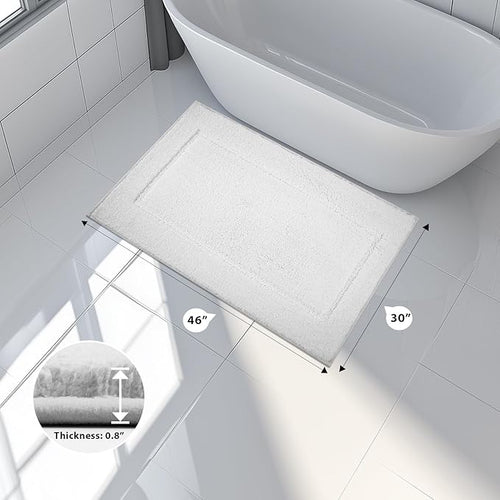 anllugs Bathroom Rugs 30" x 46", Non-Slip Extra Soft Absorbent Bath Rugs, Machine Washable Quick Dry Bath Mats for Bathroom Floor, Shower, Bathtub and Sink, White