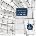 LANE LINEN Fitted Sheet Full Size, 100% Organic Cotton, 3Pc Set (1 Fitted Sheet, 2 Pillowcases) Percale Weave, Bed Fitted Sheets, Breathable, Fits Mattress Upto 15" Deep - Windowpane(No Flat Sheet)