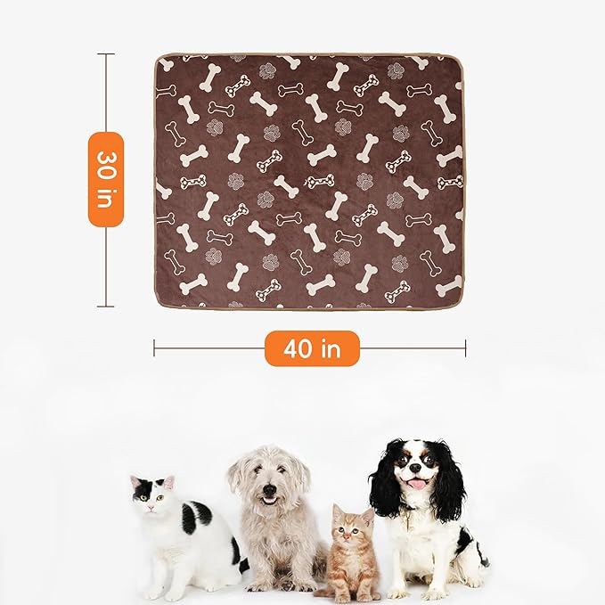 CAPT.SNOOZE Waterproof Dog Blankets Pet Blanket, 30"x40" Cat Blanket for Indoor Cats, Soft Fluffy Sofa Car Bed Protector, Reversible Sherpa Fleece Puppy Blanket for Small Medium Dogs (Chocolate)
