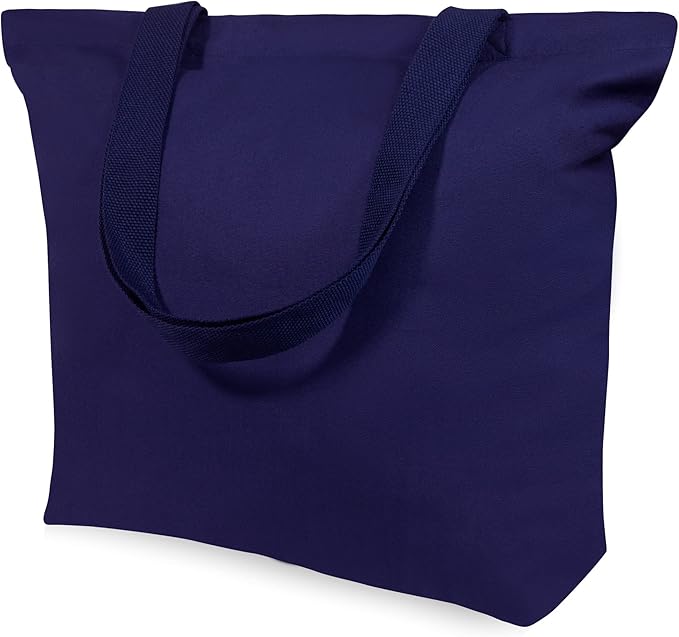 TOPDesign 12-Pack Canvas Tote Bags with Magnetic Snap, Reusable Grocery Shopping Bags, DIY Your Creative Designs