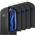 Hleelomi 5 Pack 40-inch Suit Bag Garment Bag for Travel and Storage, Garment Bags for Hanging Clothes with Zipper and Visible Transparent Window, Black