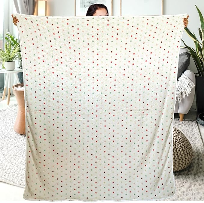 Dog Blankets for Large Dogs, 1 Pc Dog Blanket Washable, Soft Fluffy Flannel Pet Blanket Mat Cover for Bed Couch, Cute Print Puppy Blanket 60" x 50"