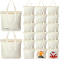 Silkfly 20 Pcs Extra Large Canvas Tote Bags Bulk 19.7x15.8'' Blank Cotton Canvas Bag with Zipper Handles Reusable Plain Grocery Makeup Handbag for DIY(Beige)