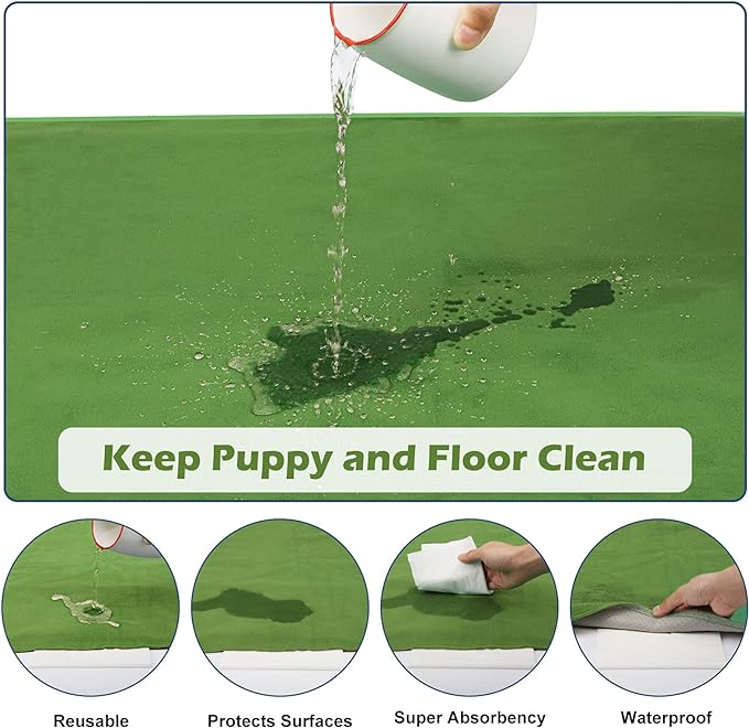 INVENHO Washable Pee Pads for Dogs 72"x72" Reusable Dog Pads Extra Large Upgrade Non-Slip Dog Pee Pads Heavy Absorbency Puppy Pee Pads Quick Dry Whelping Pads/Waterproof Puppy Training Pad