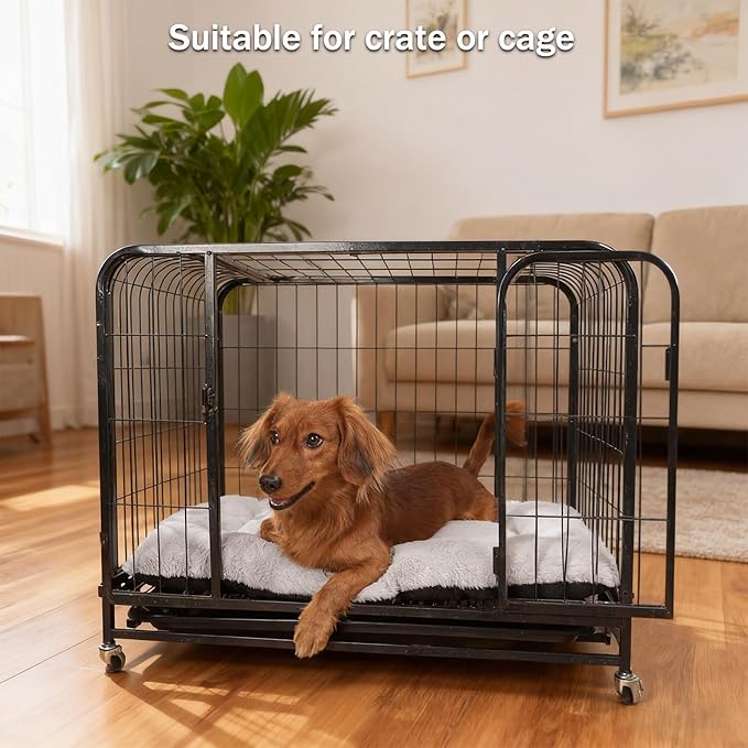 zihapgpzp Dog Crate Pad 30 x 19 for Medium Size Dogs, Super Soft & Plushy Puppy Bed Non-Slip and Machine Washable, Comfort Fluffy Dog Kennel Pad Pet Sleeping Mats,Light Grey 30inch
