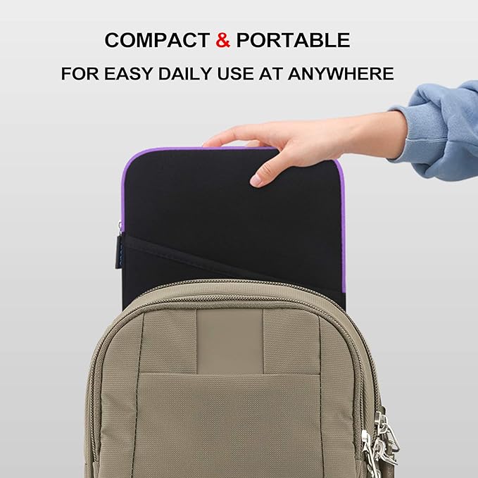Lacdo Tablet Sleeve Case for 11 inch iPad A16 / 11 inchs iPad Pro M5 M4 / 11" iPad Air M3 M2 / 10.9" iPad / 10.2" iPad / 10.9" ipad Air / 11 Inch Samsung Galaxy Tab A9+ Bag, Fit Magic Keyboard, Purple