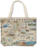 Xplorer Maps Canvas Tote Bag with Handles, Cloth Grocery Shopping Bag, Reusable & Eco-friendly Bag, 100% Cotton, Washable