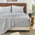 Bedlifes 100% French Linen Sheets King Size 18-24”Extra Deep Pocket 4-Piece Set Breathable & Moisture-Wicking,Soft & Durable Sheets for Thick Mattresses(Grey)