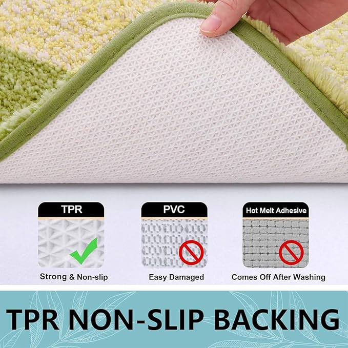Arotive Microfiber Bathroom Rugs, Shaggy Soft and Absorbent Bath Rug, Non-Slip, Thick Plush Machine Washable Dry Bath Mats for Bathroom, Tub and Shower, 30x20, Olive Green, Rectangular