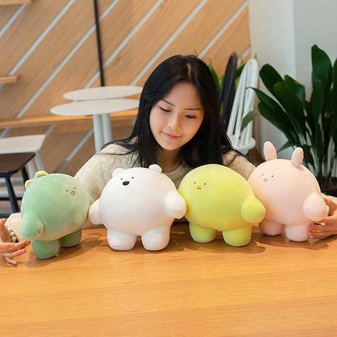 REFAHB 9" Soft Plush Rabbit Toy - Cylindrical Body Pillow for Kids, Cute Stuffed Animal for Bedding & Nap Time
