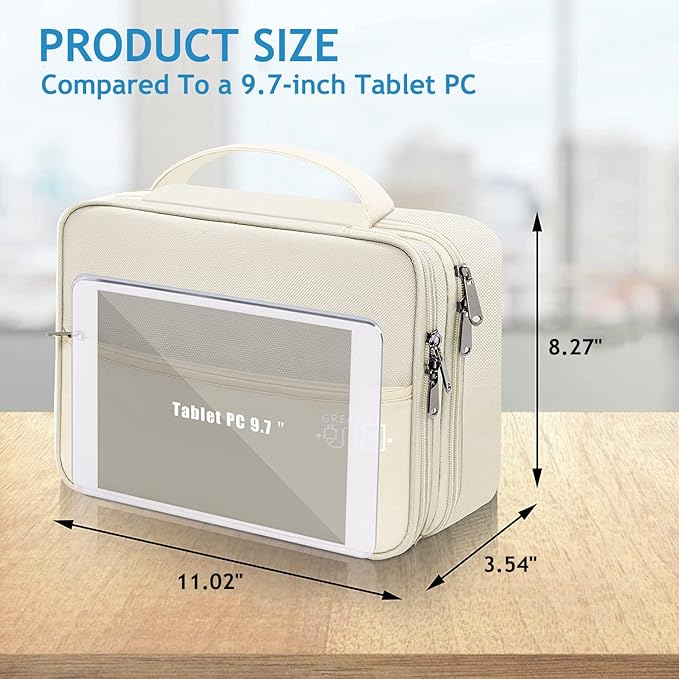 OliviaLiving Electronics Travel Organizer, Double Layer Cable Organizer Bag Waterproof Electronics Accessories Storage Bag for Charger, Phone, Power Bank, Hard Drive, Cord, Tablet