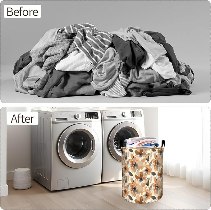 Colorful Hot Air Balloon Valley Laundry Basket 19.7"x15.7", Collapsible Dirty Clothes Waterproof Laundry Hamper Organizer Toy Storage Bin for Dorm Nursery Bathroom Decor