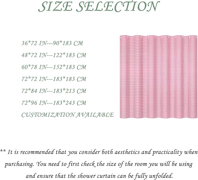 ggaimwf 72x84 Inch Solid Color Shower Curtain for Bathroom Waffle Bath Water Resistant Fabric Curtains Pink Modern Thick Shower Stall Curtain with Metal Hooks