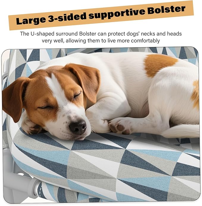 Pyowmgd Orthopedic Dog Bed - Beds Bolster,Cooling Elevated Dog Beds with Metal Frame,Raised Dogs Bed,Easy to Assemble,Up to 50 lbs,Small (24.5" L x 24.5" W x 6.7" Th)