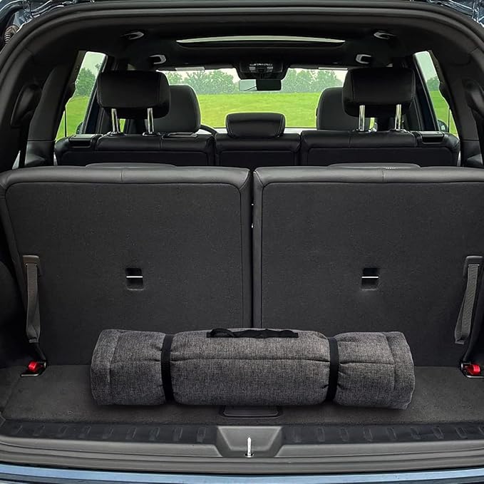 vmgreen Outdoor Dog Bed, Portable Dog Travel Mat, Rollup Pet Camping Gear, Crate Pad with Carry Handles for Large Dogs, Super Soft, Machine Washable, 42 * 28” Grey