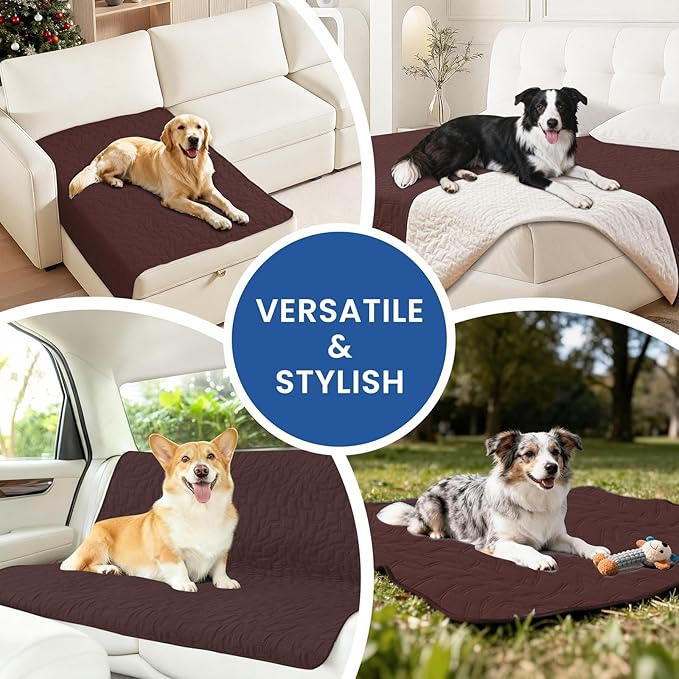 CYCMACO Waterproof Couch Covers for Pets, Waterproof Dog Bed Cover, Anti-Slip Soft Dog Blankets, Couch Cover for Dogs Washable, Pet Blanket for Puppy Large Dogs Cat (30x70 Inch, Coffee)