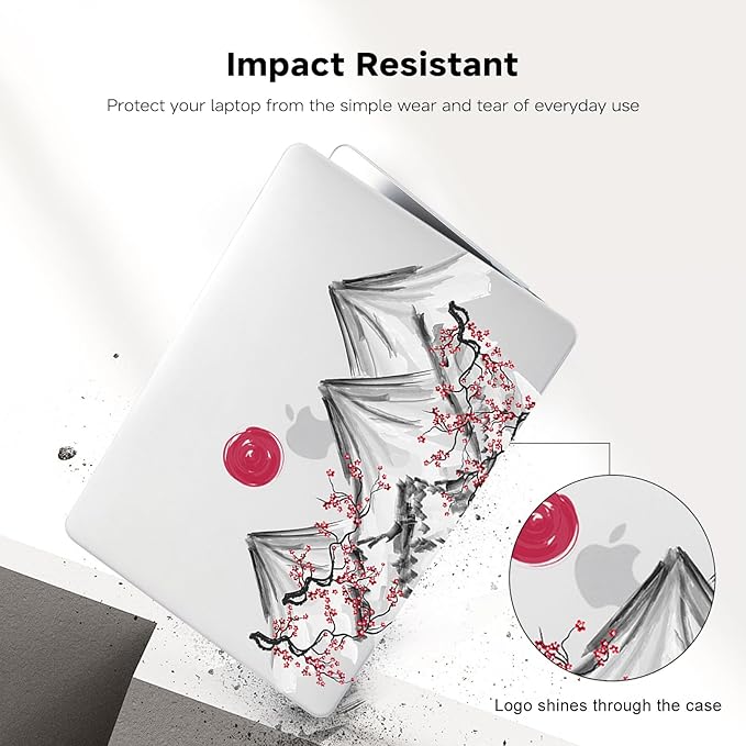 BYCeKe Compatible with MacBook Air 13.6 inch Case 2022-2025 M4 A3240 M3 A3113 M2 A2681,Sunset&Moutain for Mac Air13 M4 Pattern Plastic Hard Shell&Keyboard Cover for Air 13.6 Print,Abstract Mountain