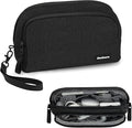 Zealearn Electronics Organizer Travel Case - Portable Tech Bag, Portable Charger Organizer, All-in-One Storage Bag for Charging Cable, USB Cords, Black, Double Layer