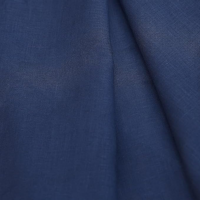 Japan Nature 100% Linen Fabric for Clothing, Home Decor, Pillow, Sofa, 55" Width, Craft by The Yard (Blue, 8 Yard)