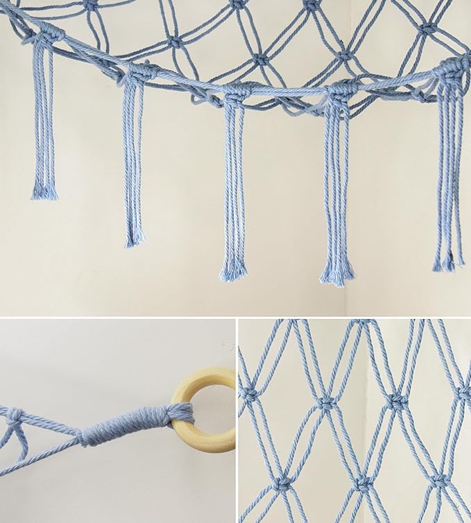 mirolam Stuffed Animal Storage Hammock Large Toy Hammock Net for Stuffed Animals Corner - Blue Plush Stitch Stuff Huggy Wuggy Toy Storage Room Decor