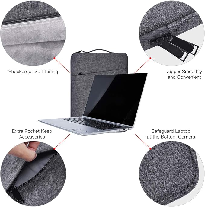 17 17.3 Inch Laptop Sleeve Case Bag for ASUS VivoBook Pro 17/ASUS TUF/ROG 17.3, HP Pavilion 17/ HP Envy, Dell Inspiron 17, Protective Waterproof Carrying Travel Case(Space Grey)