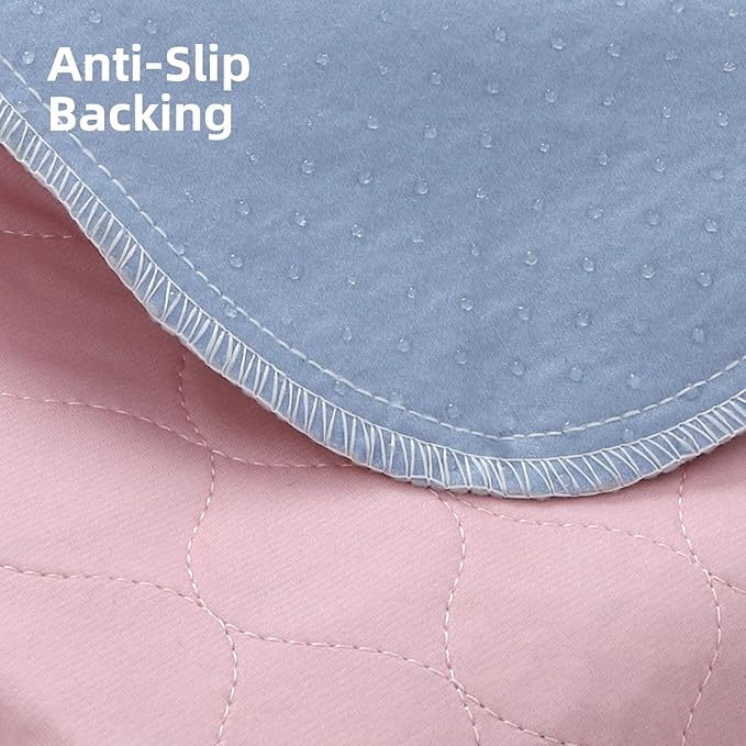 PUPTECK Washable Pee Pads for Dogs - Waterproof Reusable Puppy Potty Training Pads Whelping Mat - Fast Absorption Non-Slip Pet Food Feeding Mat (Pink, 36x72 Inch (Pack of 2))